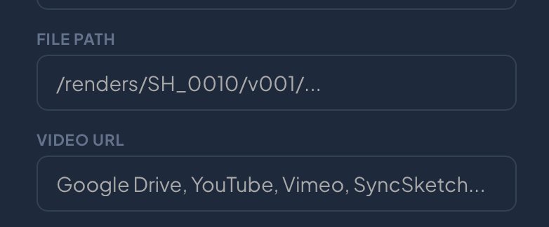 File path and video URL fields